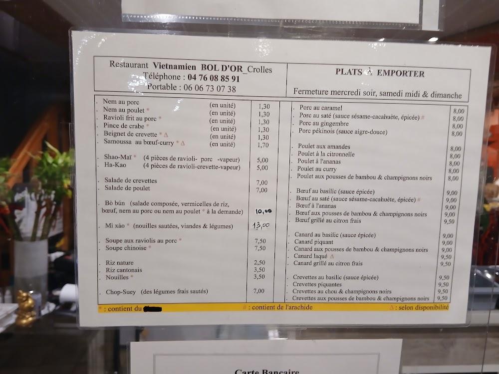 Restaurant Bol d'Or - Vietnamien - Menu Image 1