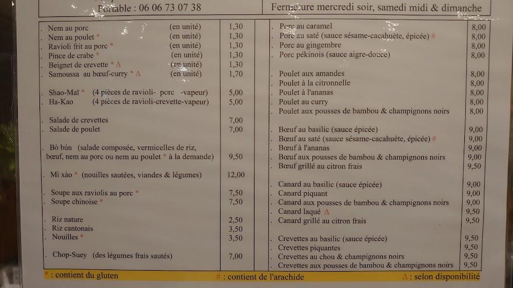 Restaurant Bol d'Or - Vietnamien - Menu Image 2